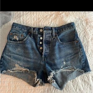 Levi’s 501 Original High Waisted Cut Off Denim Women's Shorts
